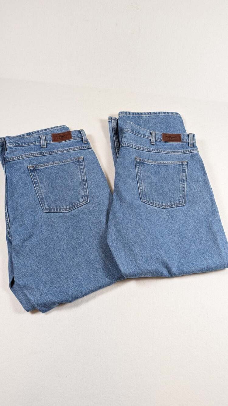 Lot 2 Men's L.L. Bean Light Wash Denim Jeans 40x30